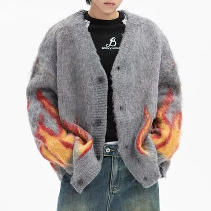 FLAME KNIT - WOOL CARDIGAN