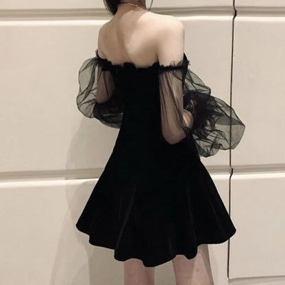 NOIR - SHEER SLEEVE DRESS