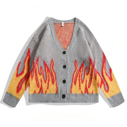 FLAME KNIT - WOOL CARDIGAN