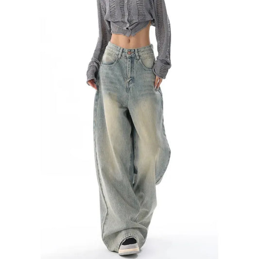 STONE WASH - WIDE LEG JEANS